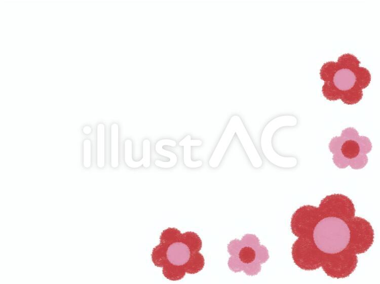 赤クレヨンの花のフレーム クレヨン,花,フレームのイラスト素材