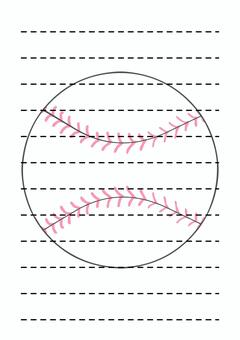 野球ボール柄の便箋 便箋,手紙,文具,野球,少年野球,球技,スポーツ,イラスト,フリー素材,無料のイラスト素材