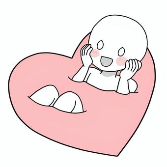 メンタル　愛情たっぷり メンタル,愛情,愛,棒人間,満ちる,安心,慈愛,安心感,萌え,癒しのイラスト素材