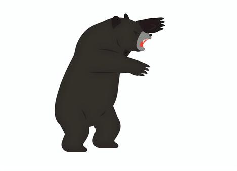 襲う怖い熊 熊,ヒグマ,立つ,襲う,害獣,リアル,全身,主線なし,カラー,哺乳類のイラスト素材