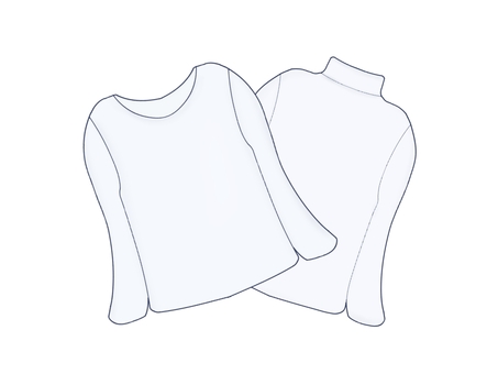 長袖インナーと長袖ハイネック 男性,男性用インナー,肌着,下着,アンダーウェア,トップス,衣類,シンプル,清潔感,長袖のイラスト素材