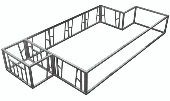 設計 設計,建物,図面,ハウス,平屋,枠,がわ,フレーム,骨組み,シックのイラスト素材