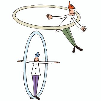 フラフープ フラフープ,輪,人物,大きい,運動のイラスト素材