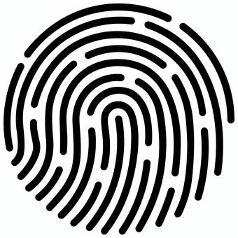 指紋認証　黒 指紋,指紋認証,指,生体認証,拇印,アイコン,白背景,透過,シンプルのイラスト素材