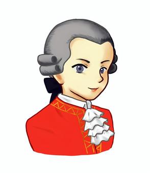 モーツァルト（修正版） モーツァルト,人間,男,音楽家,作曲家,偉人,リボン,フリフリ,美形のイラスト素材
