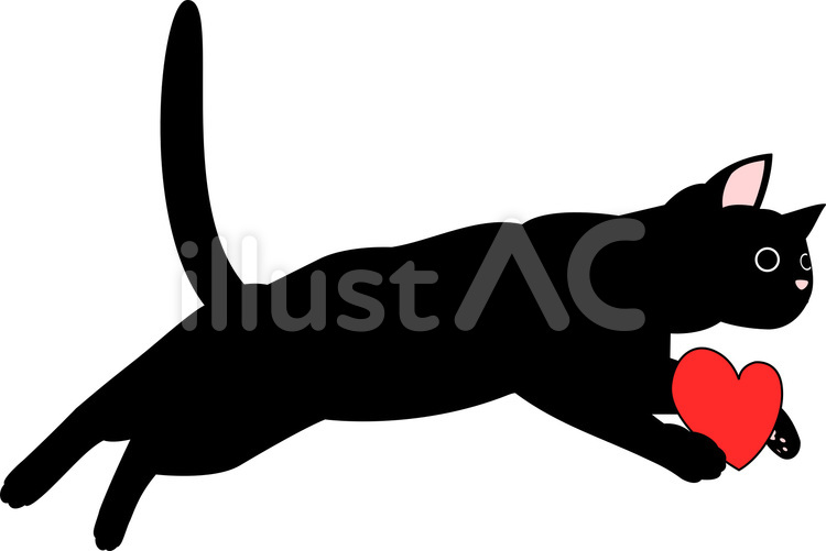 心を込めて贈ります-黒猫 猫,ねこ,ネコのイラスト素材
