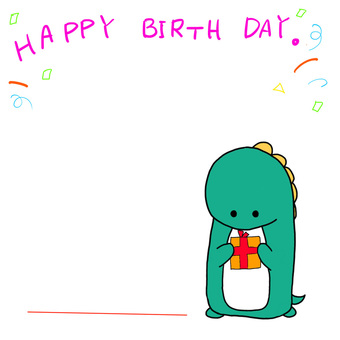 天之助的生日賀卡, JPG 天之助的生日賀卡, 恐龍, 生日, 信息卡, JPG