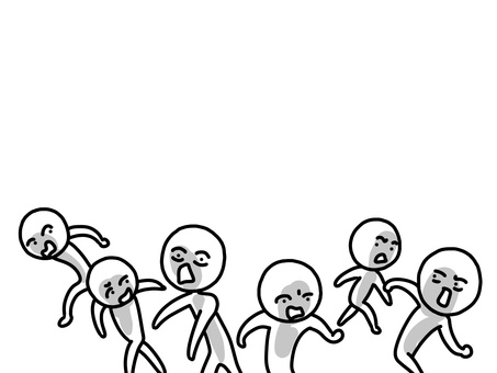 逃げ惑う人々 パニック,集団,逃げる,阿鼻叫喚,パンデミック,避難のイラスト素材