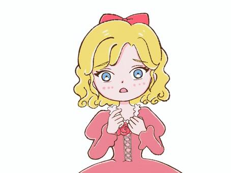 戸惑う令嬢 戸惑う,困惑,ビックリ,困る,焦る,焦燥,お嬢様,お姫様,令嬢,悪役令嬢のイラスト素材