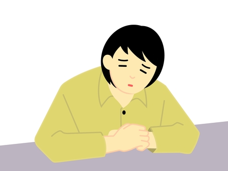 Illustration, to think, to worry, to feel down, 