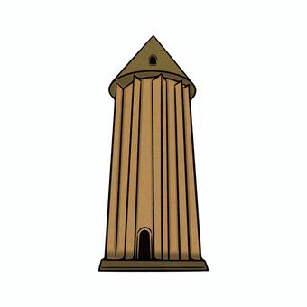 ゴンバデ・カーブース ゴンバデ・カーブース,遺産,文化遺産,世界遺産,手書きのイラスト素材