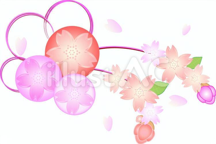 さくら004 桜飾り,卒業素材,桜素材のイラスト素材