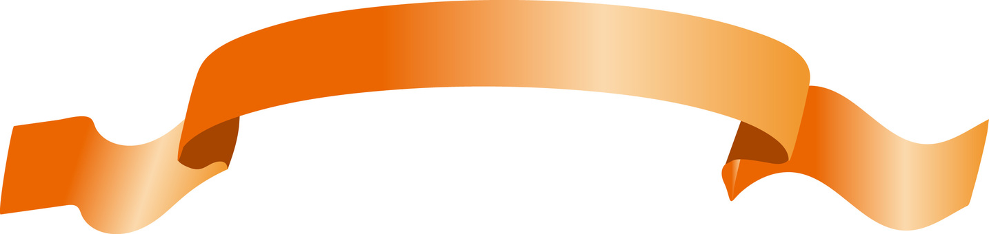 リボンオレンジ リボン,うねる,なびく,飾り,シンプル,グラデ,オレンジのイラスト素材