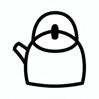 やかん(ケトル)のイラストロゴマーク やかん,ケトル,湯沸かし,湯,沸かす,お湯,道具,キッチングッズ,手料理,切るのイラスト素材