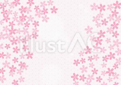 桜の花が美しい春の桜フレーム背景9和柄