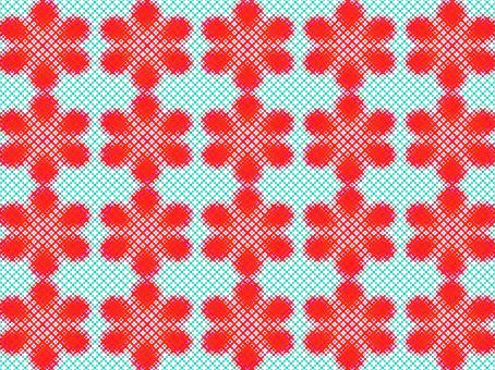 赤色の花柄のハーフトーンの背景壁紙素材 ハーフトーン,花,柄,赤色,背景,壁紙,スクリーントーン,ドット,テクスチャ,キュートのイラスト素材