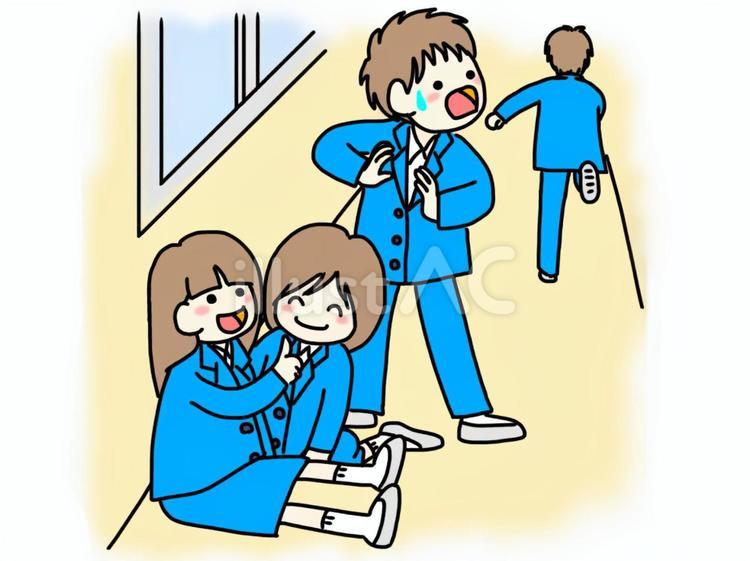 廊下での迷惑行動 学校,廊下,走るのイラスト素材
