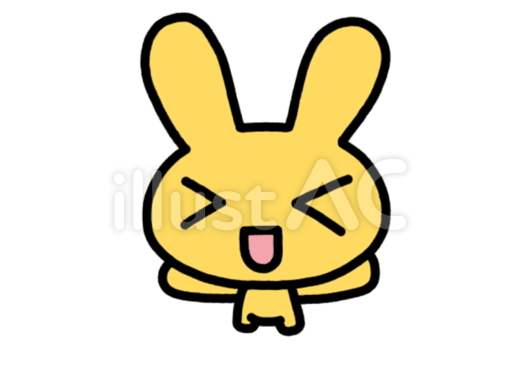 うさぎちゃん　喜び　黄 うさぎ,喜び,歓喜のイラスト素材