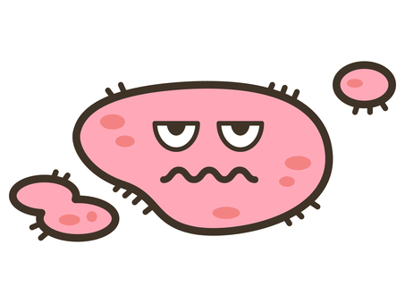 キャラ_カビ02 カビ,赤カビ,ウイルス,菌,細菌,雑菌,病原菌,バイキン,微生物,バクテリアのイラスト素材