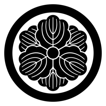 Kashiwa Crest Maru ni Yae Three Kashiwa Japanese family crest, JPG, PNG and AI Kashiwa Crest Maru ni Yae Three Kashiwa Japanese family crest, family crest, mitsukashi, mitsugashiwa, JPG, PNG and AI