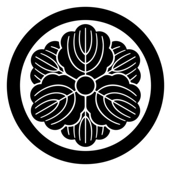 Kashiwa Crest Maru ni Yae Three Kashiwa Japanese family crest, family crest, mitsukashi, mitsugashiwa, JPG, PNG and AI