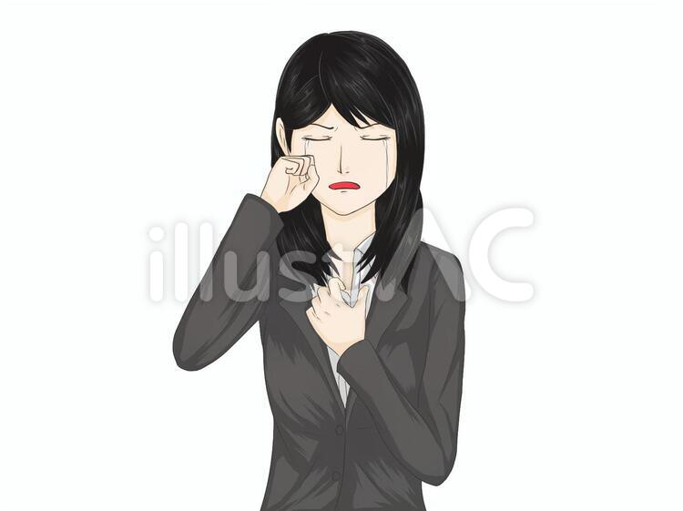 20代　女性　スーツ　悲しい 20代,女性,スーツのイラスト素材