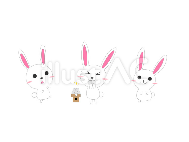 うさぎたち うさぎ,ウサギ,兎のイラスト素材