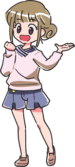 10代の女の子01 女の子,会話,楽しい,イラスト,デフォルメのイラスト素材