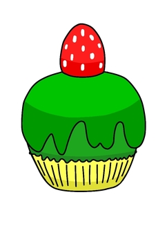 Cupcake (matcha flavor), JPG and PNG Cupcake (matcha flavor), cupcake, strawberry, matcha, JPG and PNG