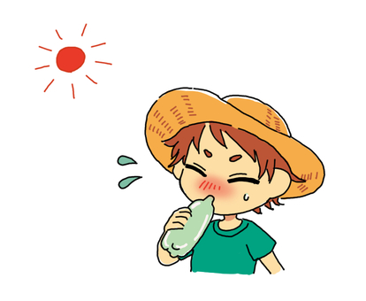 男孩補水, 夏天, 中暑的措施, 水化, JPG 和 PNG