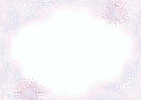 花火　フレーム08A 花火,夏,背景,フレーム,綺麗,風流,カラフル,ポップ,ピンクのイラスト素材