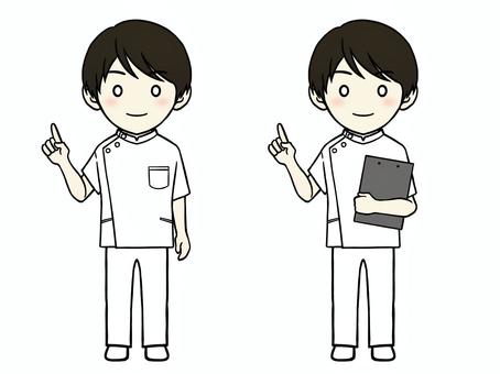 ケーシー白衣の男性 白③ ケーシー白衣の男性 白③ 男性,人物,医療従事者のイラスト素材
