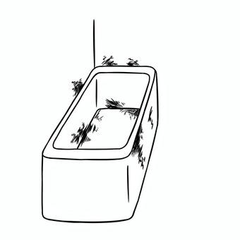掃除をさぼって汚れているお風呂 大掃除,お風呂,汚れ,ゆるい,手描き,シンプルのイラスト素材
