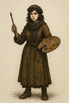 絵筆を握る芸術家 ― 創造の瞬間