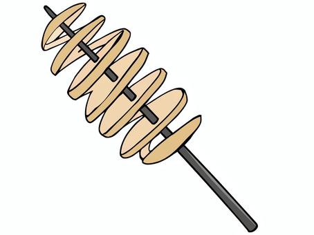 トルネードポテト トルネードポテト トルネードポテト,フライドポテト,スパイラルポテト,屋台,食べ物,主線あり,イラスト素材,広告,チラシ,cmのイラスト素材