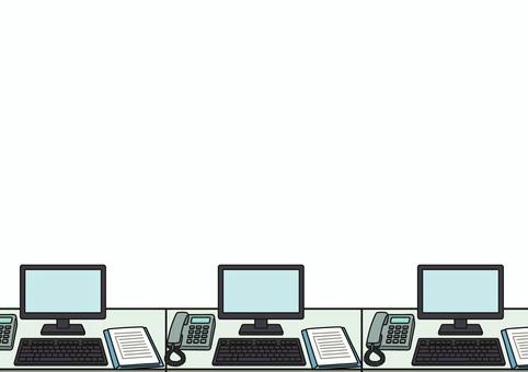 壁紙のオフィスデスクです。 壁紙,オフィス,シンプル,机,ワークスペース,パソコン,書類,モニタ,キーボード,電話のイラスト素材