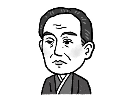 福沢諭吉 福沢諭吉,似顔絵,肖像画,ゆるい,かわいい,手描き,デフォルメ,歴史,人物,上半身のイラスト素材