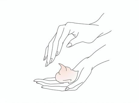 Illustration, female, skin care, hand esthetics, 