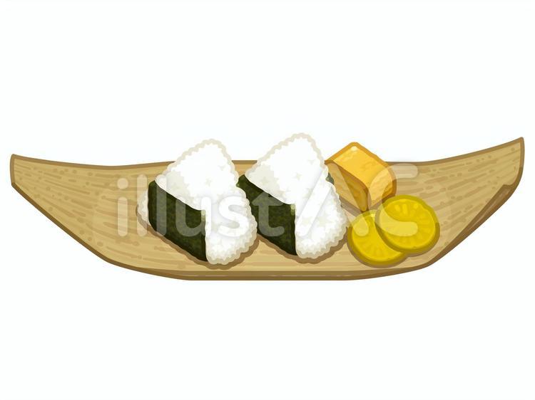 おにぎり（海苔・竹皮） おにぎり,おむすび,三角のイラスト素材