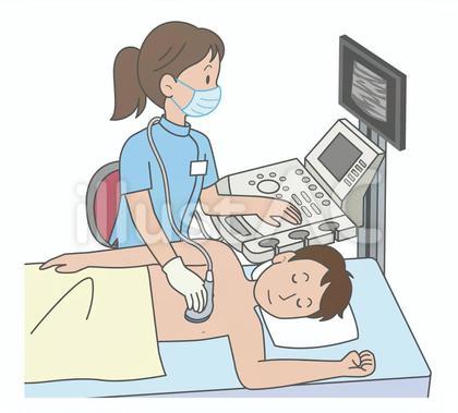 心臓超音波 検査 イラスト