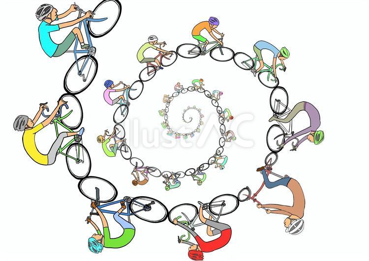 うずまき自転車 自転車,ロードバイク,マウンテンバイクのイラスト素材