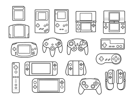 ゲーム機とコントローラー ゲーム,ゲーム機,コントローラー,カセット,趣味のイラスト素材
