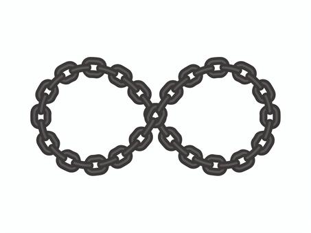 無限大マーク（鎖・太）02 無限大,インフィニティ,鎖,チェーン,記号,アイコン,マーク,シンプル,文字のイラスト素材