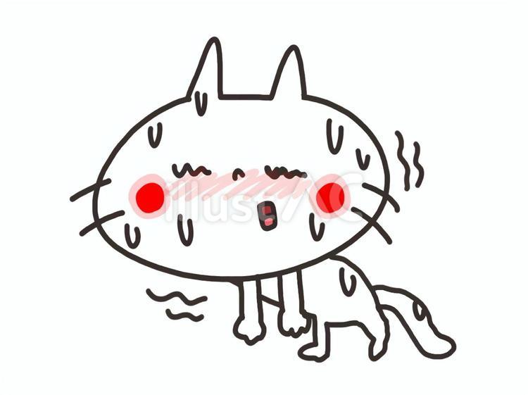 暑さにやられる猫 暑さにやられる猫 猫,暑い,熱中症のイラスト素材