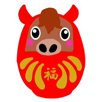 動物だるま　うま