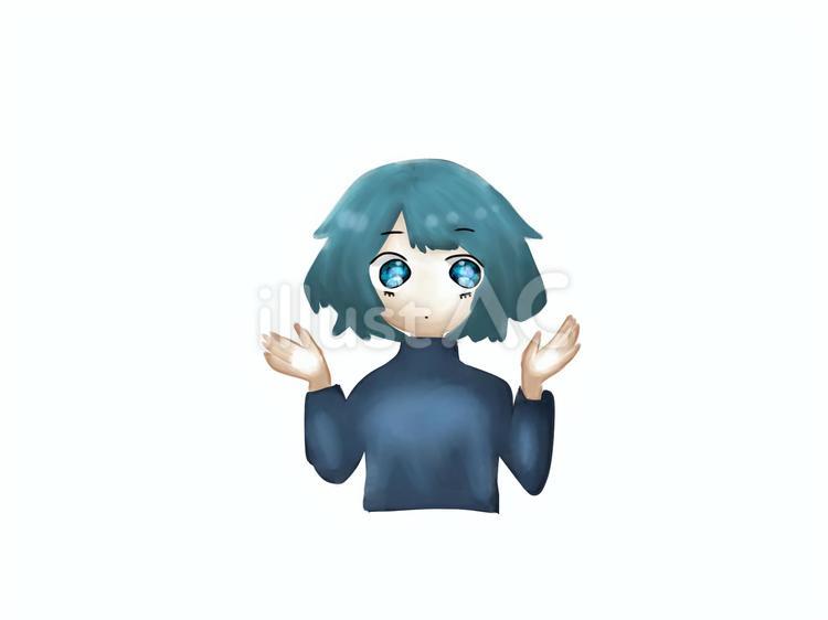厚塗り風女の子 女の子,人,厚塗りのイラスト素材