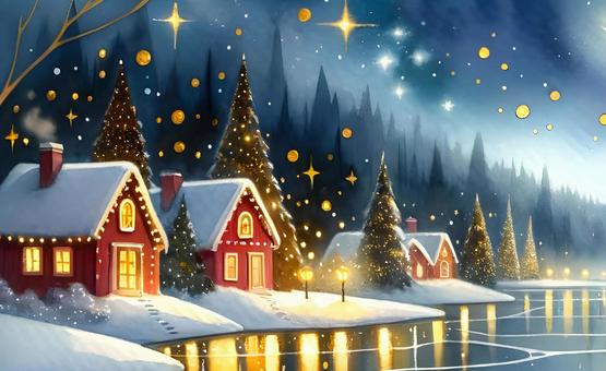 christmas house row, christmas, background, christmas tree, JPG