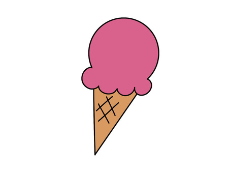 アイスクリーム シンプル アイスクリーム,アイス,いちご,ストロベリー,ベリー,おやつ,デザート,甘い,スイーツ,ピンクのイラスト素材