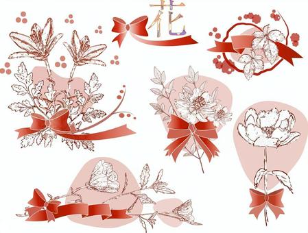 Illustration, un, aranjman, kırmızı, 