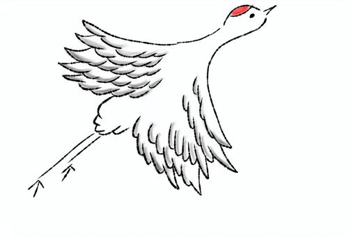 鶴 鶴 鶴,動物,墨のイラスト素材
